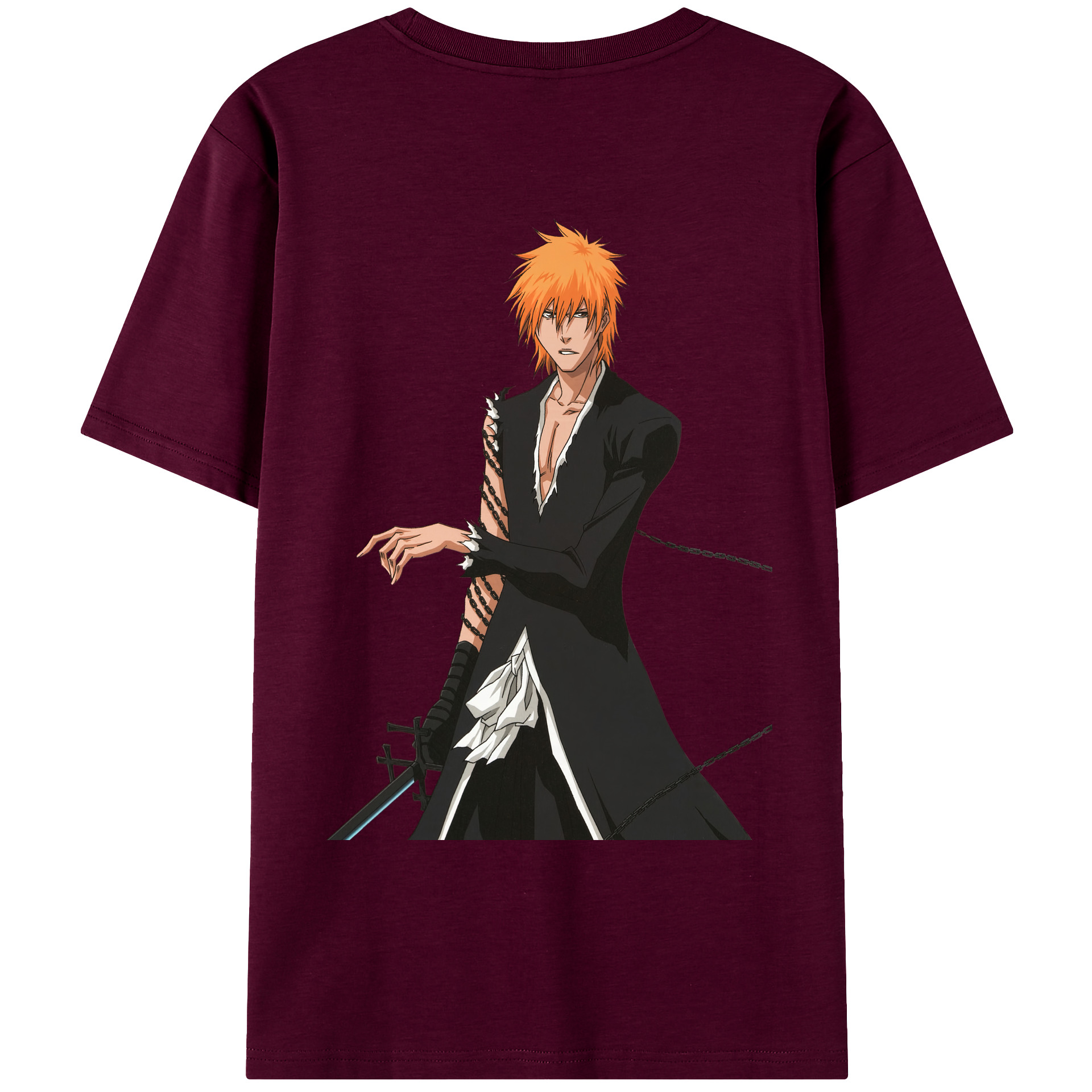 （画像用） ブリーチ 黒崎一護（くろさき いちご）BLEACH Kurosaki Ichigo レディース半袖Tシャツ(バックプリント)